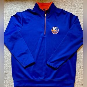 NY Islanders Blue and Orange Quarter-Zip Pullover